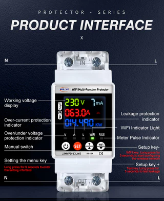 สมาร์ทสวิทช์สําหรับ Tuya MCB รีโมทเปิดปิด 63A Circuit Breaker จับเวลาป้องกันการรั่วไหล Wifi Timer แรงดันไฟฟ้า Protector พร้อม Power On Delay