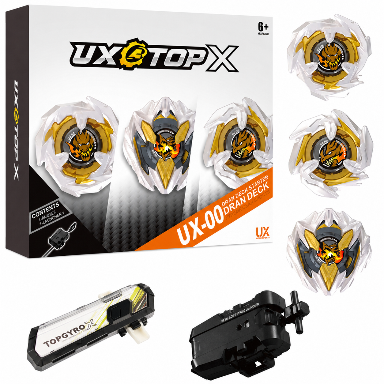 UX-00 Dran Deck Starter ชุด Bey X X Xtreme Launcher LED Grip Battle Top ของเล่นสําหรับของขวัญวันเกิด