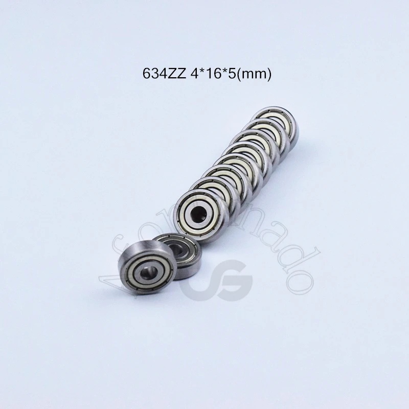 แบริ่ง 10 ชิ้น 634zz 4x16x5 มิลลิเมตร Chrome Steel โลหะปิดผนึก High-speed Drivetrain อะไหล่