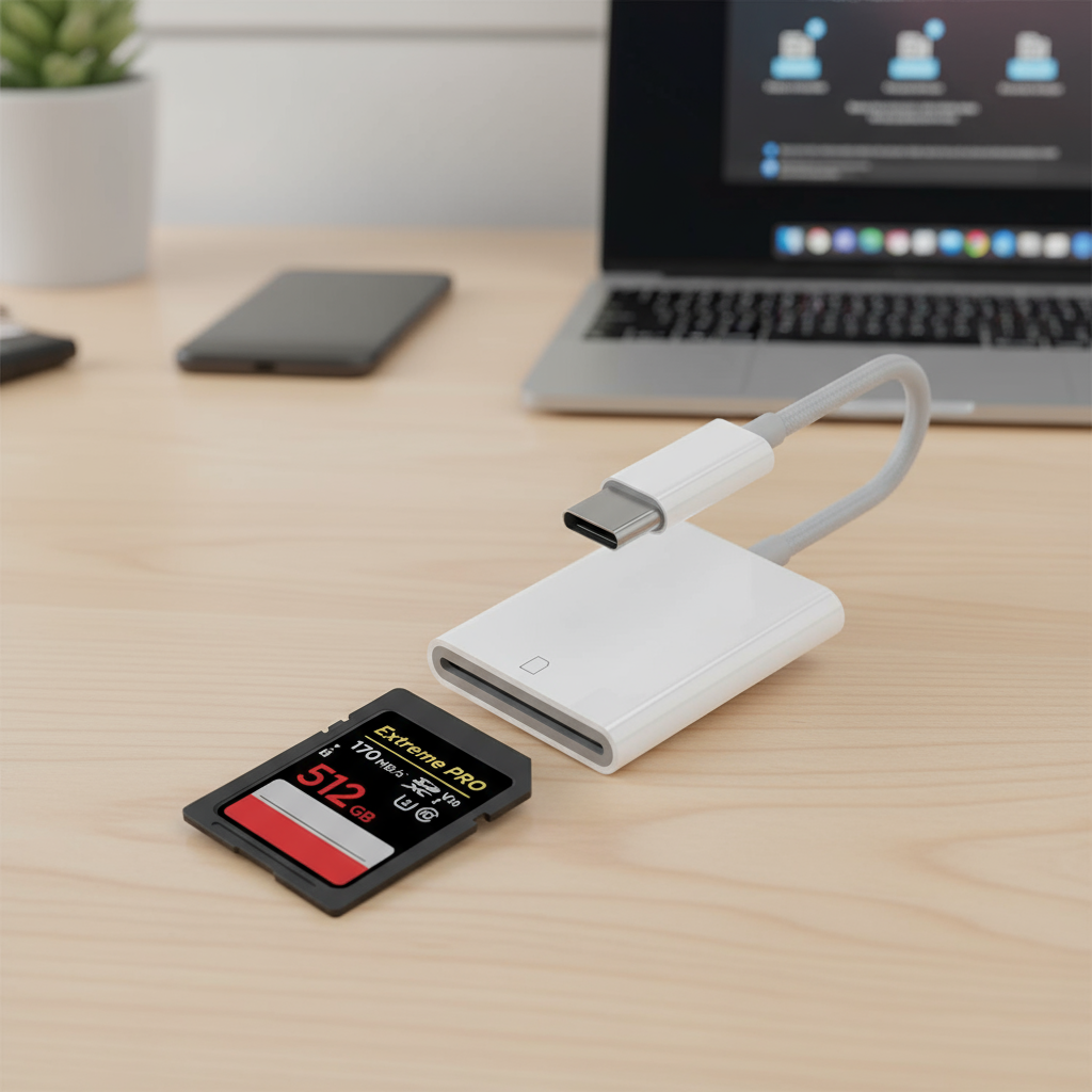 อะแดปเตอร์อ่านการ์ด SD USB Type C เร็ว สําหรับ iPhone 16 15 Pro Max Plus iPad MacBook สาย OTG