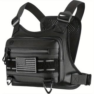  Colete à Prova d'Água Unissex para Peito - Bolsa para Corrida Esportiva ao Ar Livre (Preto)