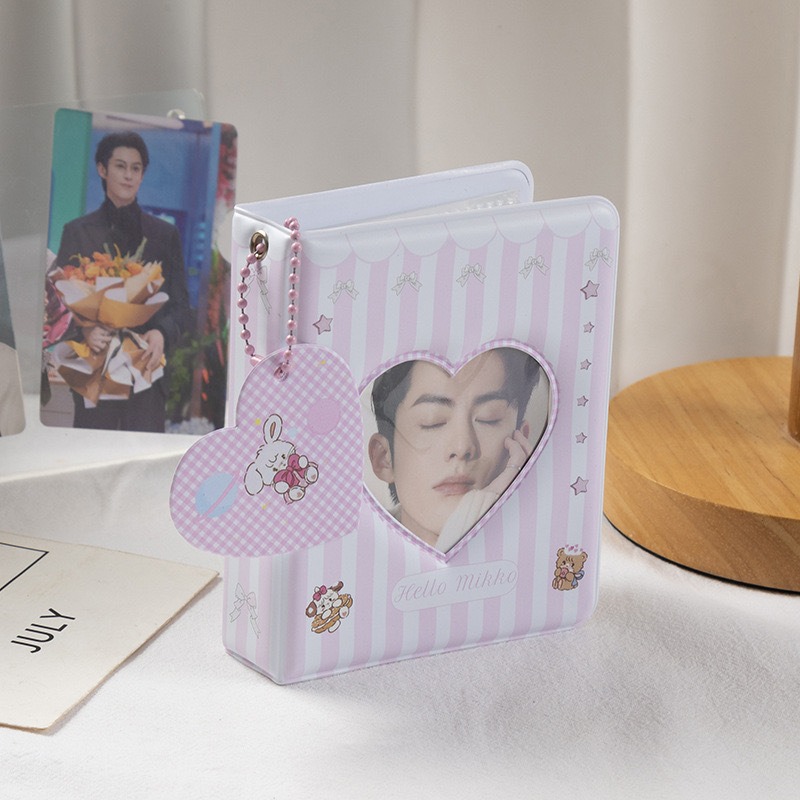 มินิ3นิ้ว/2ร อัลบั้มรูป36กระเป๋า อิน โบว์น่ารักบัลเล่ต์สไตล์ รหัส การ์ด เคป๊อป ไอดอลผู้ถือบัตรการจัดเก็บรวบรวมหนังสือ