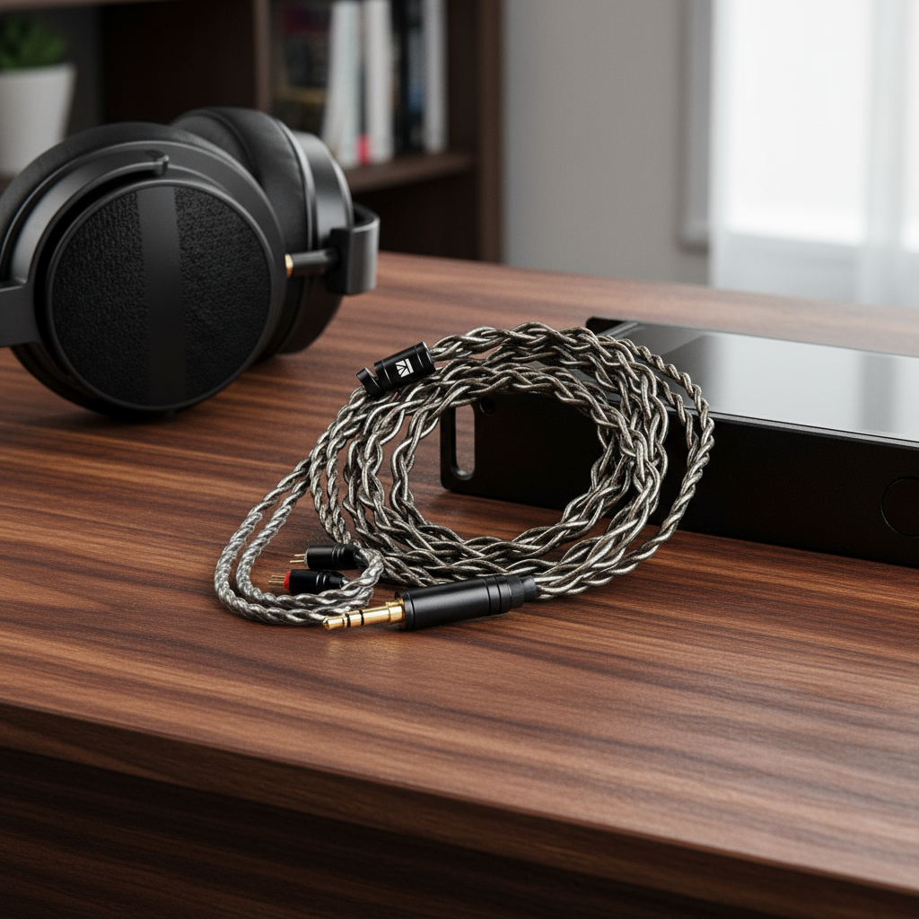 สายหูฟัง KBEAR DarkJade 2 พิน 4 เส้น 252 แกน สายไฟชุบเงิน 6N และฟอยล์เงิน สําหรับ KZ ZS10 PRO, Tangz