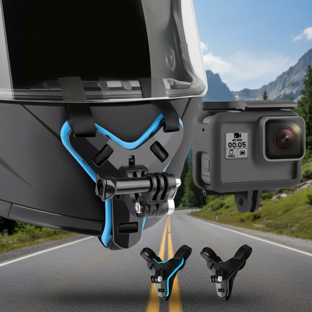 เมาท์ยึดคางหมวกกันน็อคสําหรับ GoPro, DJI, Insta360, AKASO, YI - รองรับ Hero 12 ถึง 5