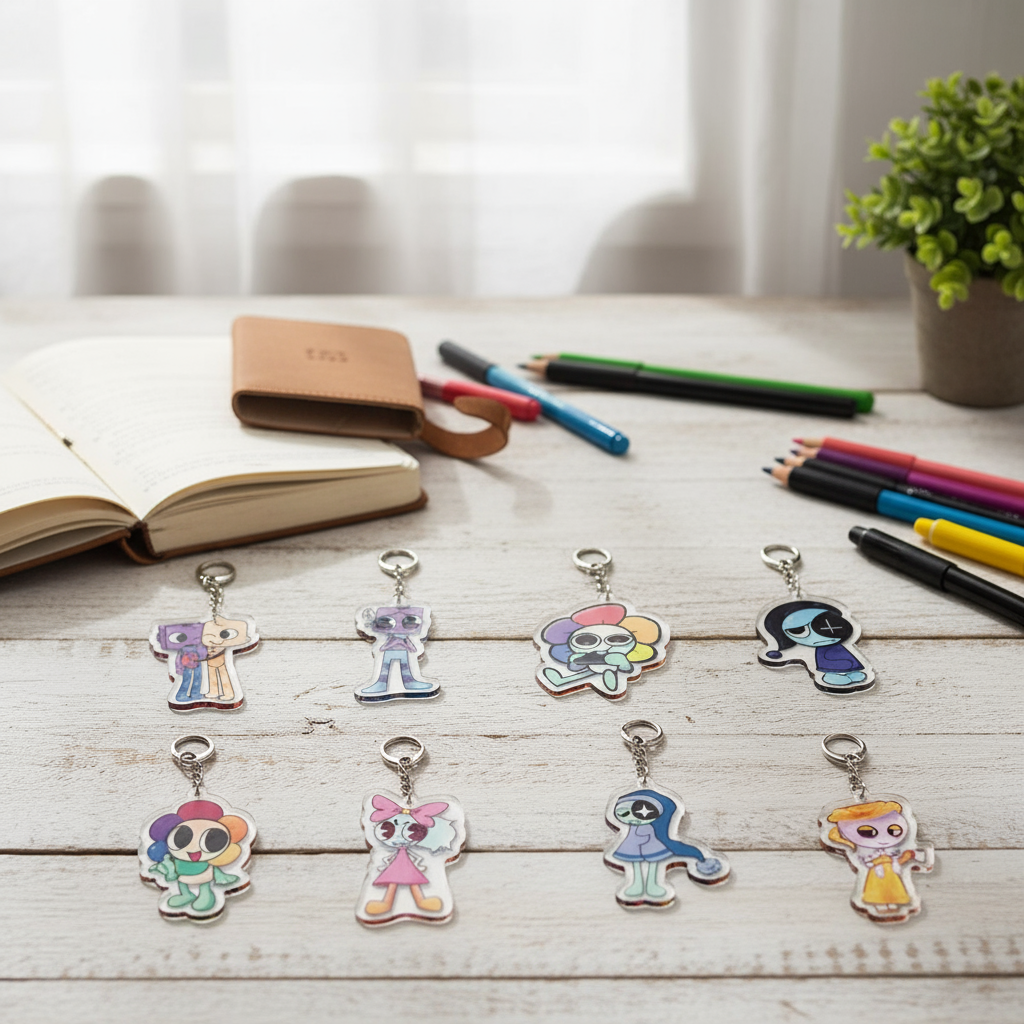 พวงกุญแจตุ๊กตา Dandy's World เครื่องประดับกระเป๋าอะคริลิก อุปกรณ์ปาร์ตี้ ของขวัญ พวงกุญแจเกมคลาสสิก 