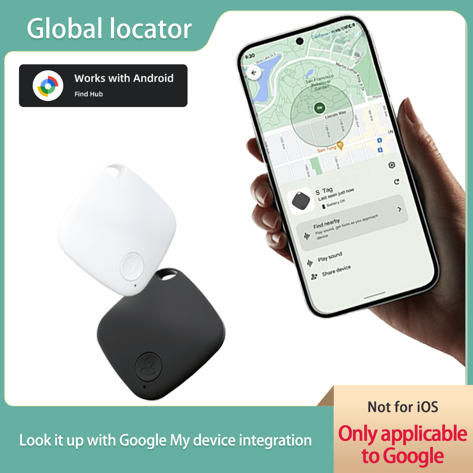 เฉพาะสําหรับ Android: ตัวติดตามตําแหน่งป้องกันสูญหาย ใช้งานร่วมกับ Find Hub ของ Android ได้ เหมาะสํา