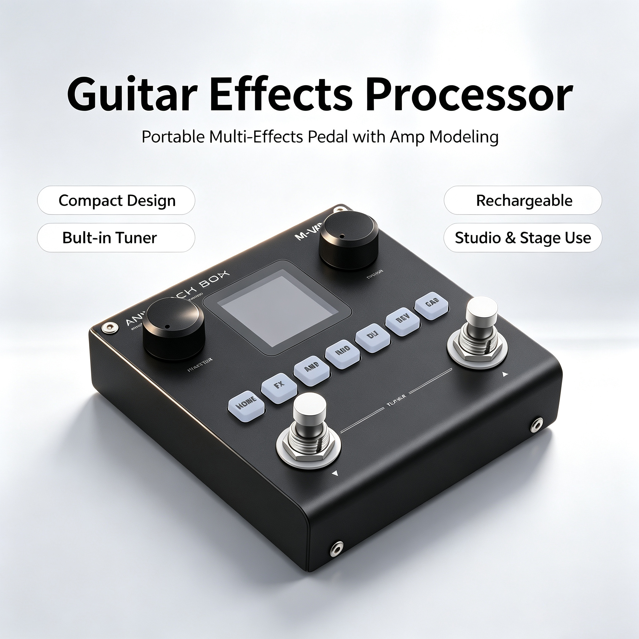 M-VAVE Blackbox กีตาร์เบส Amp Modeler ชาร์จ Multi Effects สําหรับเครื่องมือไฟฟ้า Stage Practice ของข