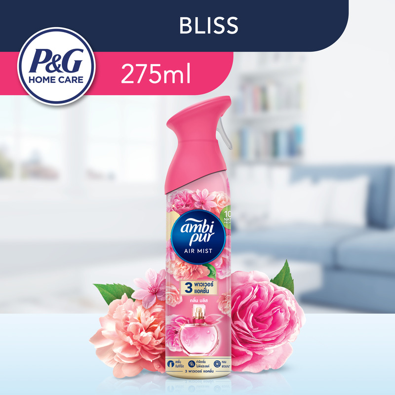 Ambi Pur แอมบิเพอร์ สเปรย์ปรับอากาศ หอมยาวนาน 275มล Ambi Pur Air Freshener Spray Long-lasting fragrance 275ml Bliss