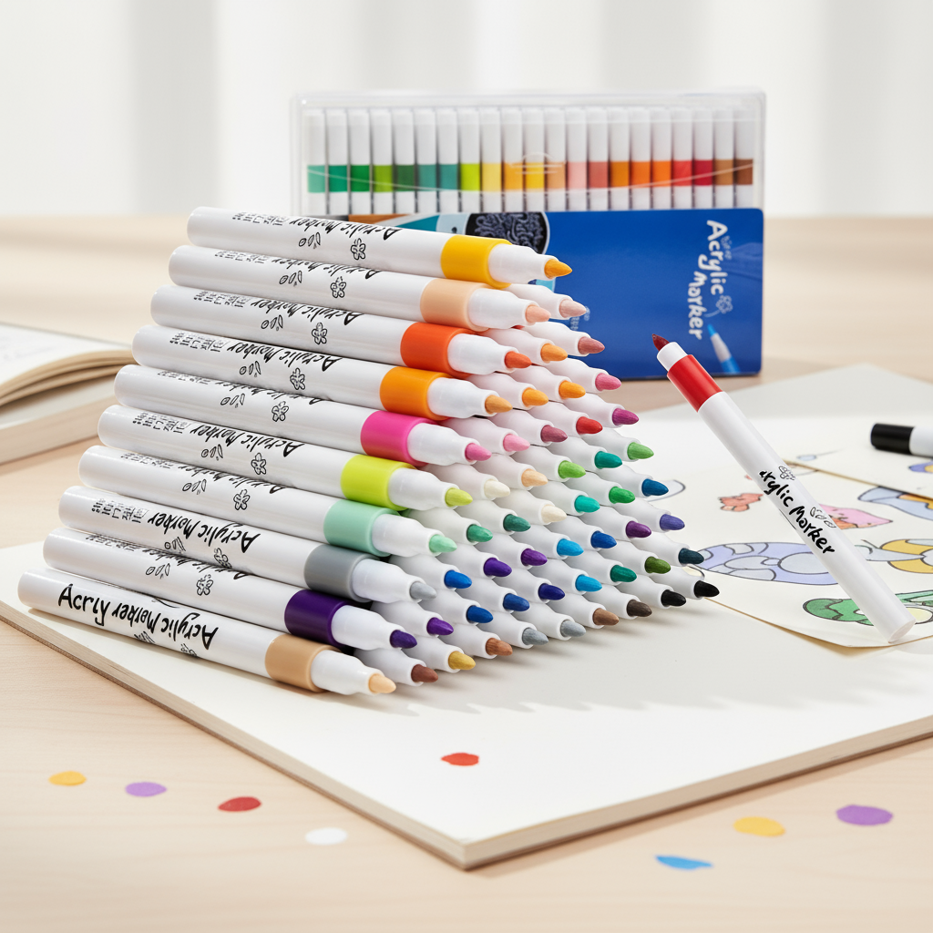 ชุดปากกามาร์กเกอร์อะคริลิค 12/24/36/48/60/80 สี สําหรับวาดภาพ W46