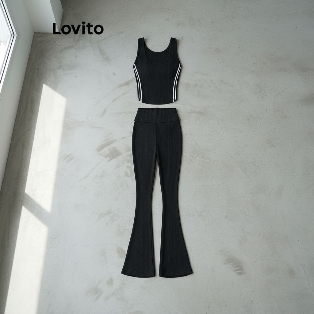 Lovito เสื้อลําลองผู้หญิงสีตัดกัน LBL20744