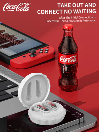 Coca-Cola หูฟัง Sprite T13 หูฟัง TWS ไร้สายบลูทูธ 5.4 ชุดหูฟังการออกแบบกึ่งอินเอียร์ ENC Noise Cancelling อายุการใช้งานแบตเตอรี่ยาวนานเสียงไฮไฟ