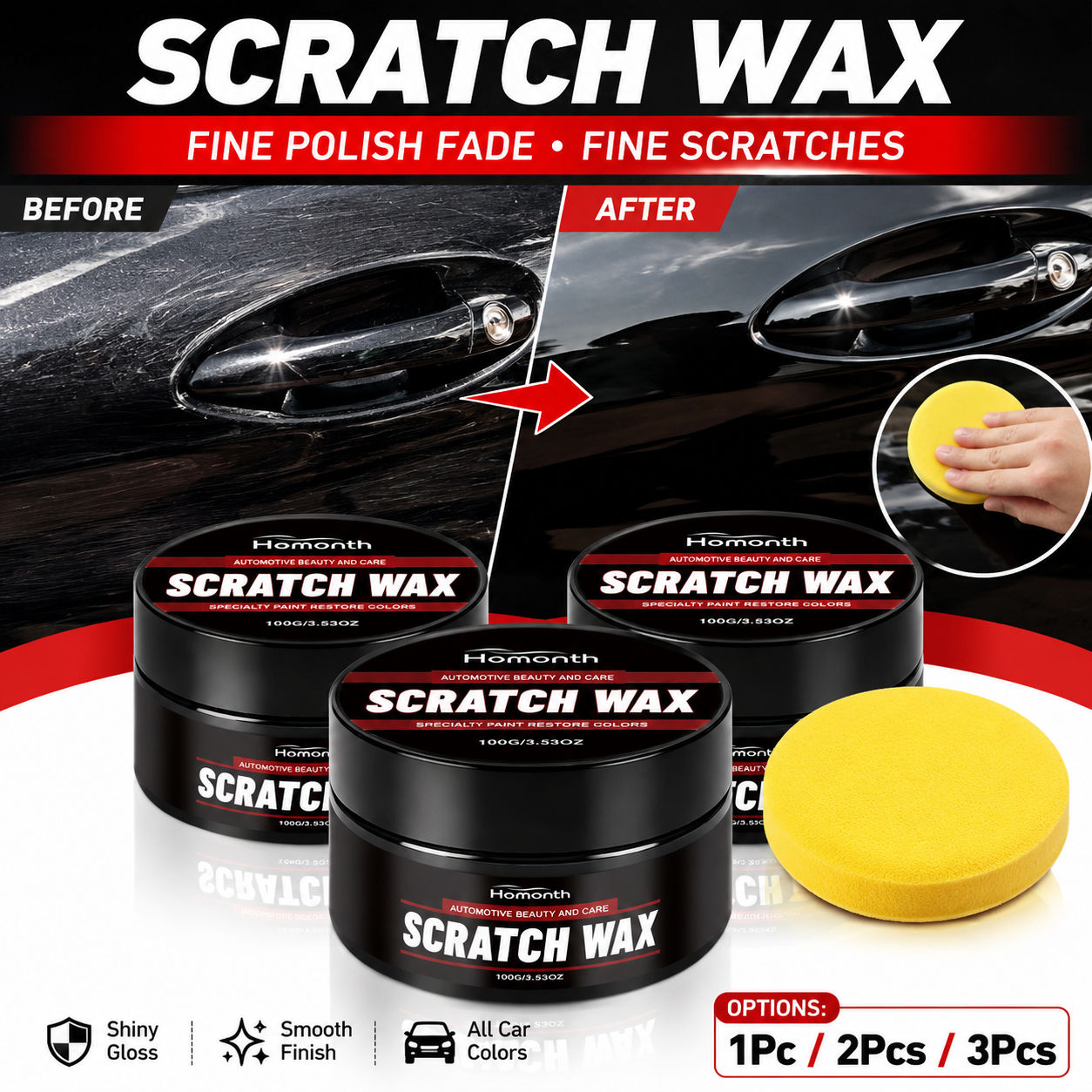 น้ํายาขัดเงารถยนต์ น้ํายาขัดเงาซิลิโคนอลูมินา 100g ฟื้นฟูขั้นสูง Paint Shine Clear Coat