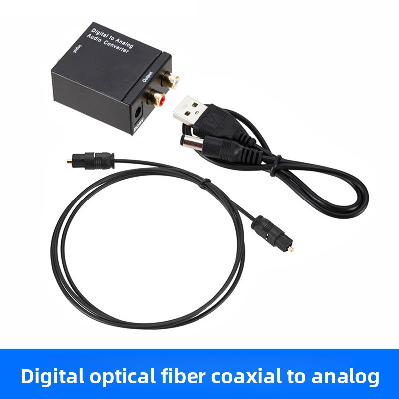 ตัวแปลงสัญญาณเสียงดิจิทัลออปติคอลโคแอกเซียลเป็นอนาล็อก SPDIF Toslink เป็น RCA อะแดปเตอร์เสียงสเตอริโ