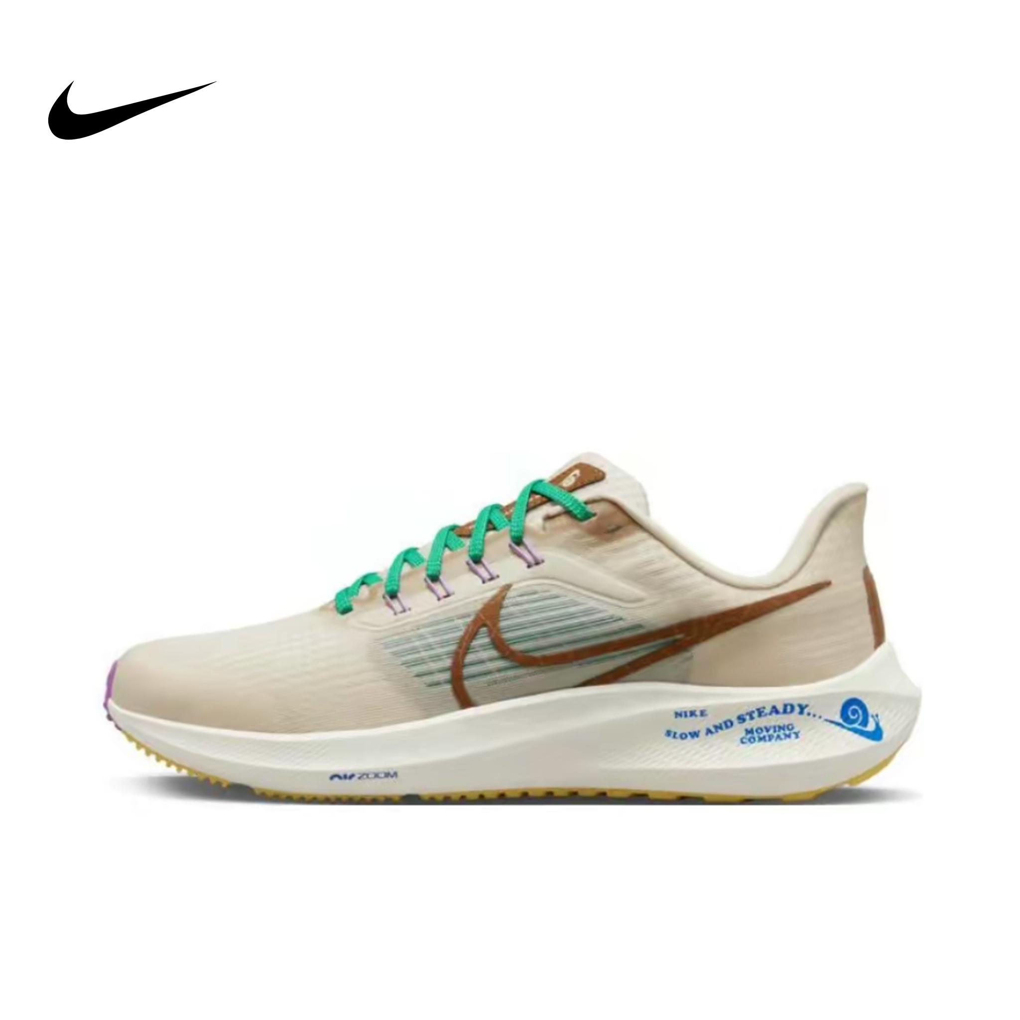 Nike Air Zoom Pegasus 39 รองเท้าผ้าใบผู้ชายสีขาว Anti Slip Breathable Low Top Casual Running