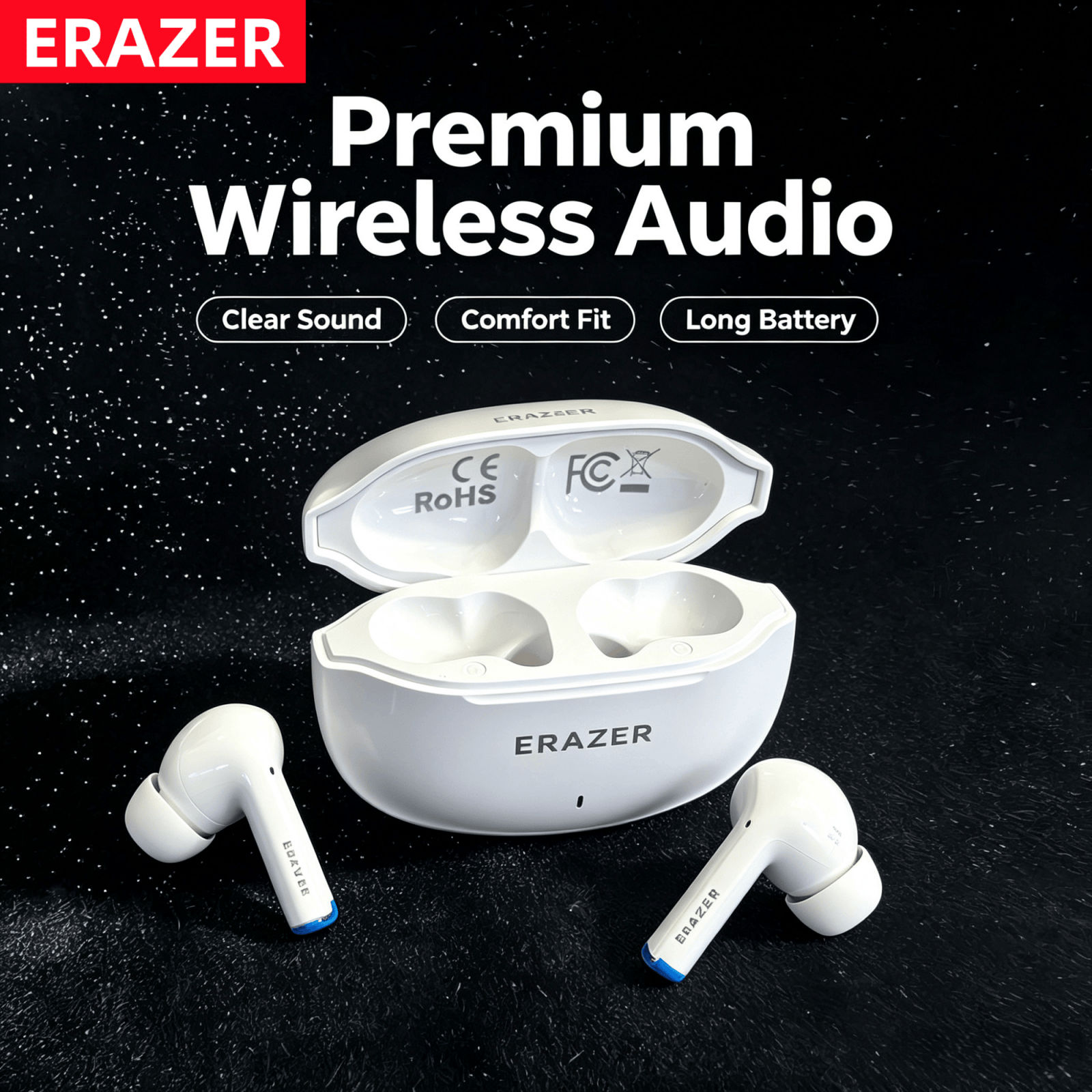 ERAZER HT82 หูฟังหูฟังไร้สายบลูทูธ 5.4 Earpods ชุดหูฟังสําหรับเล่นเกมแฝงต่ําเกมมือถือสตรีมมิ่งหูฟังส