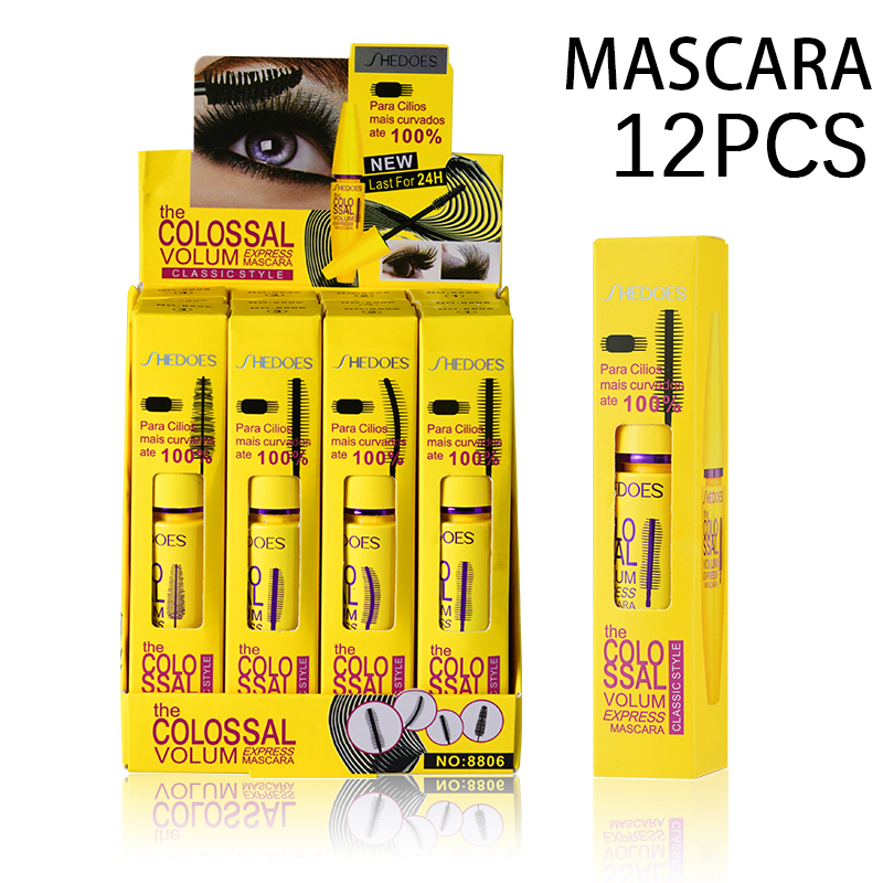 SHEDOES MASCARA 12PCS,Vlumizing,Lengening,กันน้ํา & Smudge-proof,แยก Lashes