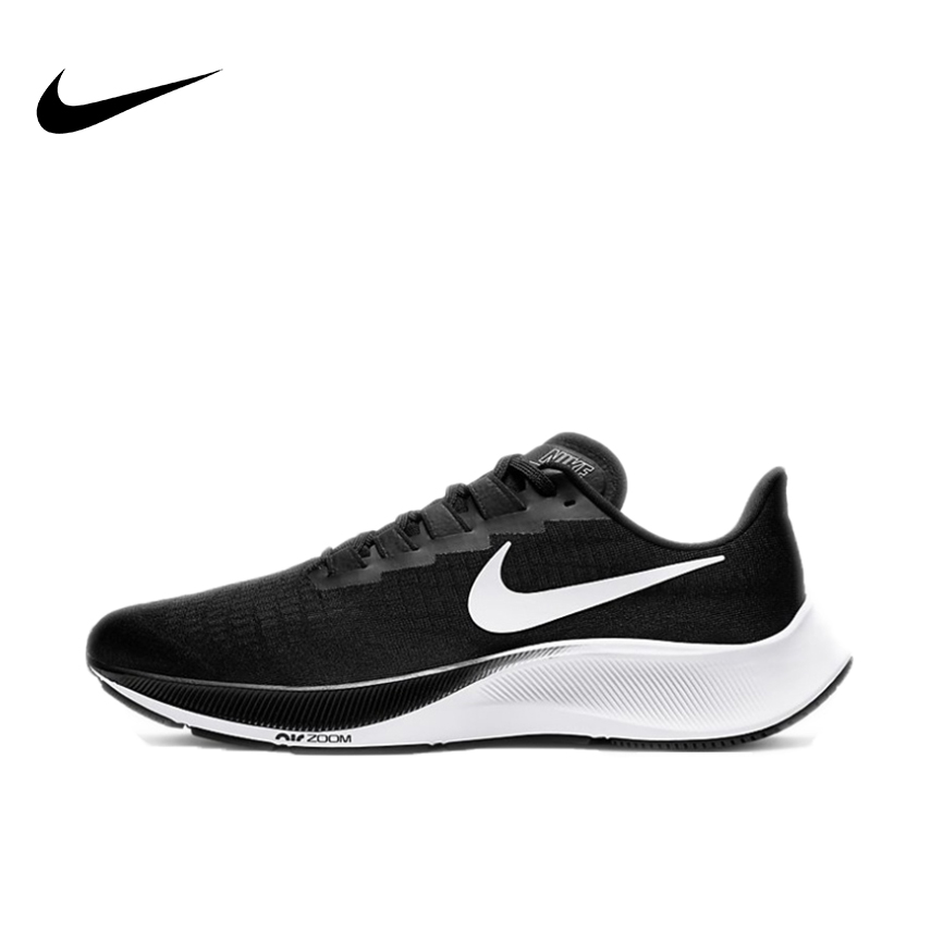 Nike Pegasus 37 รองเท้าผ้าใบวิ่ง Low-top น้ําหนักเบาทนทาน Unisex สีดําสีขาว Bq9646-002 Bq9647-002