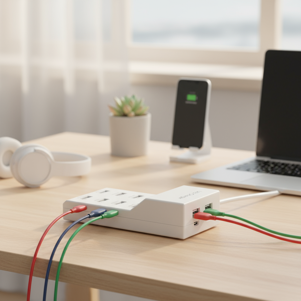 เครื่องชาร์จ 50W 10 ช่อง USB 5V 2.4A ที่ชาร์จ USB หลายช่อง สําหรับ Android, iPhone, แท็บเล็ต, หูฟัง,