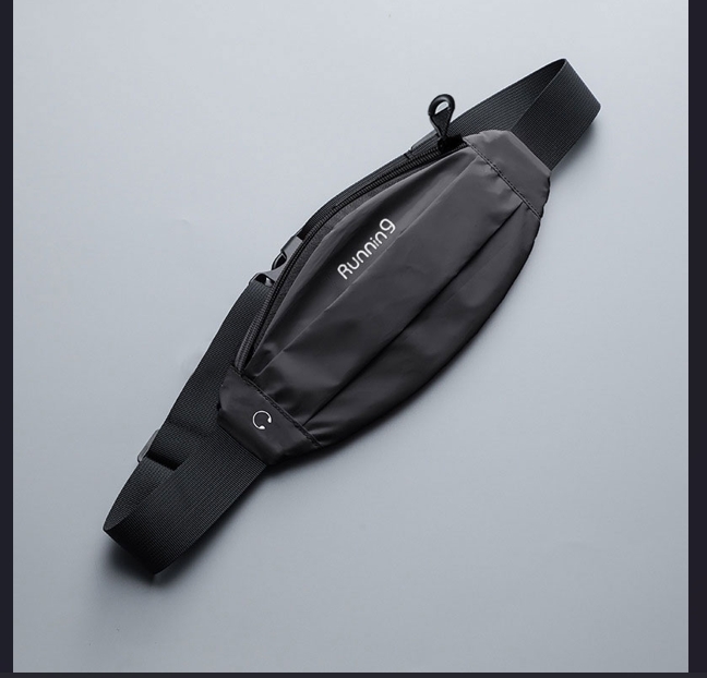 Unisex Running เข็มขัดสะท้อนแสงกีฬาเดินเอว Pack ที่วางโทรศัพท์ออกกําลังกาย Fanny Pack (สีดํา)