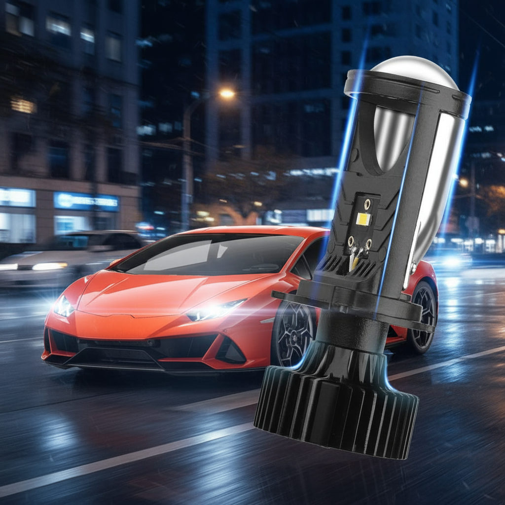 หลอดไฟหน้า LED Y6D H4 12V สําหรับรถยนต์และรถจักรยานยนต์ เลนส์แบบ Y7 ประเภทไฟไกลในตัว