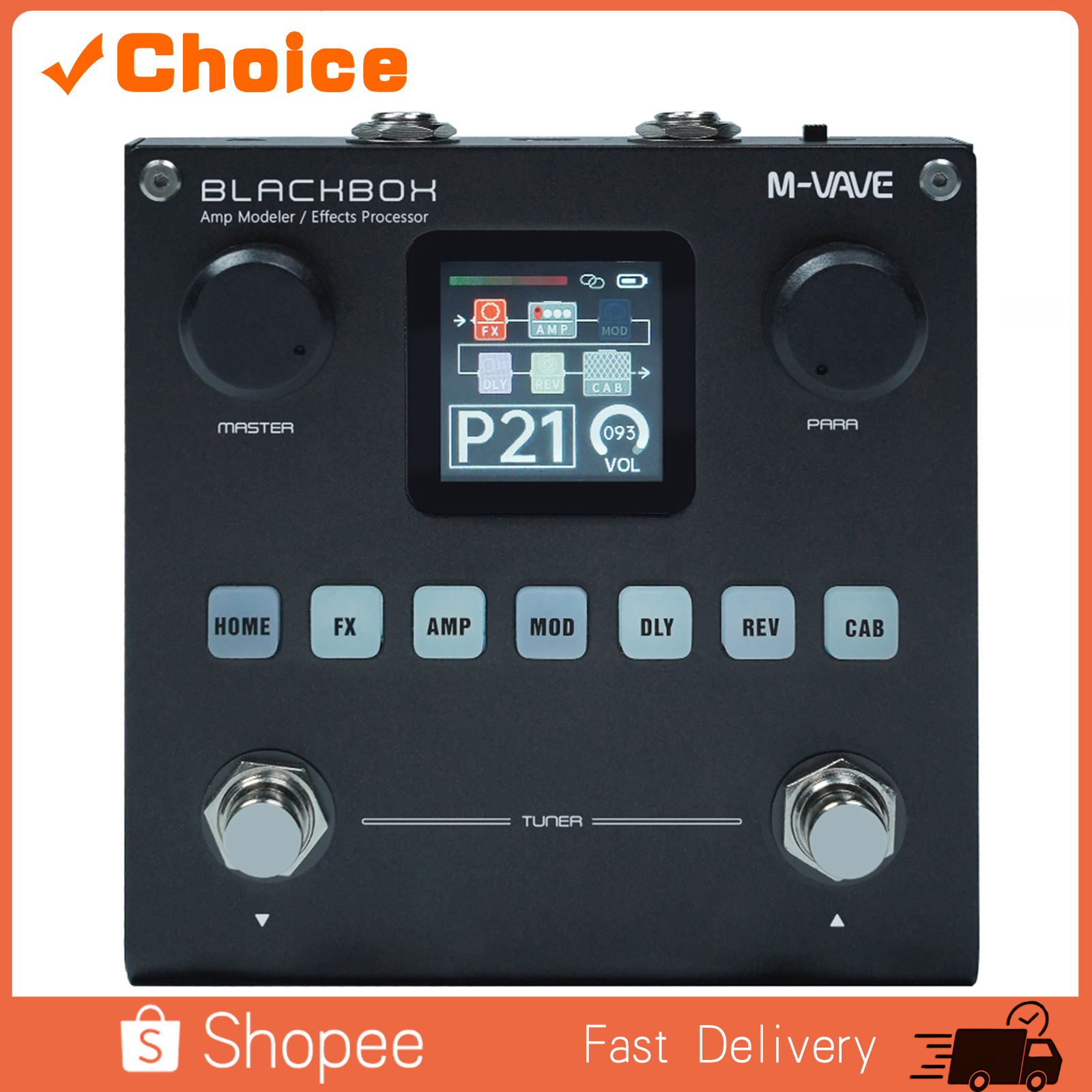M-VAVE Multi Effects โปรเซสเซอร์ BLACKBOX มัลติฟังก์ชั่นกีตาร์ Effector แบตเตอรี่ในตัว 80 แก้ไข Pres