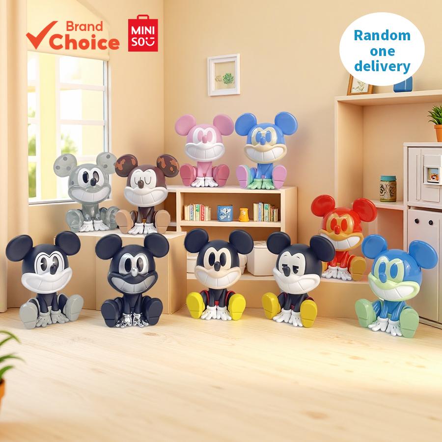 MINISO  ดิสนีย์ มิกกี้เมาส์ ซีรีส์ หัวเราะสนุกสนาน - กล่องฟิกเกอร์ไอคอนสุดเซอร์ไพรส์ ขนาด 5 ซม. x 5 ซม. x 7 ซม. (สุ่มจัดส่ง)