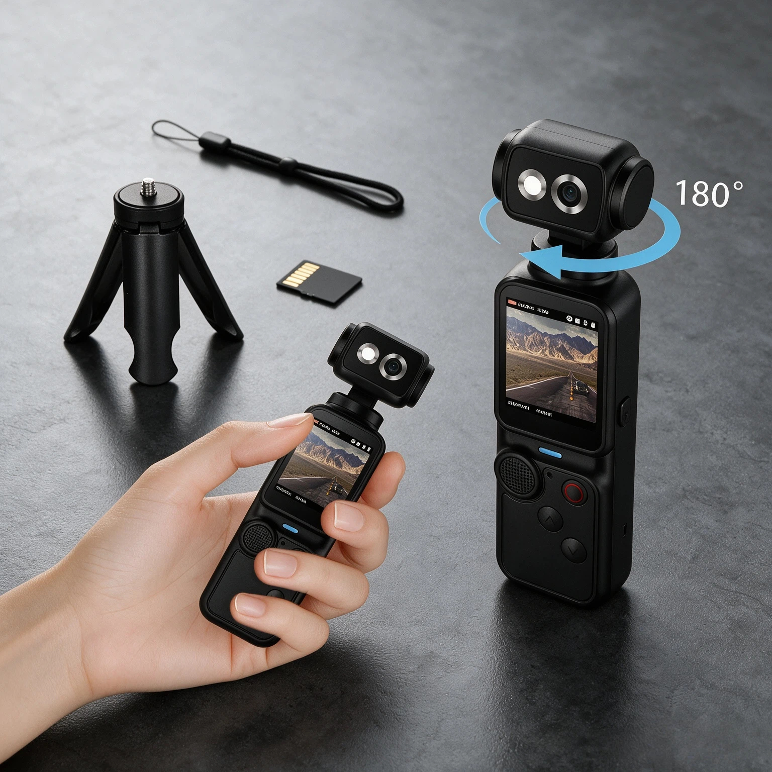 Pocket Handheld Pocket Camera3Compact Pocket Camera เลนส์หมุนได้ 180 องศา 5 Creative Color Filters บ