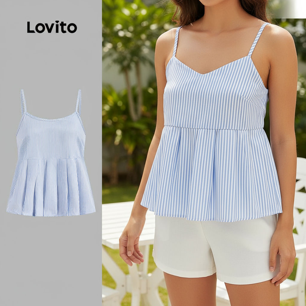 Lovito เสื้อกล้ามลําลองผู้หญิง ซิปหน้า รุ่น L128ED209