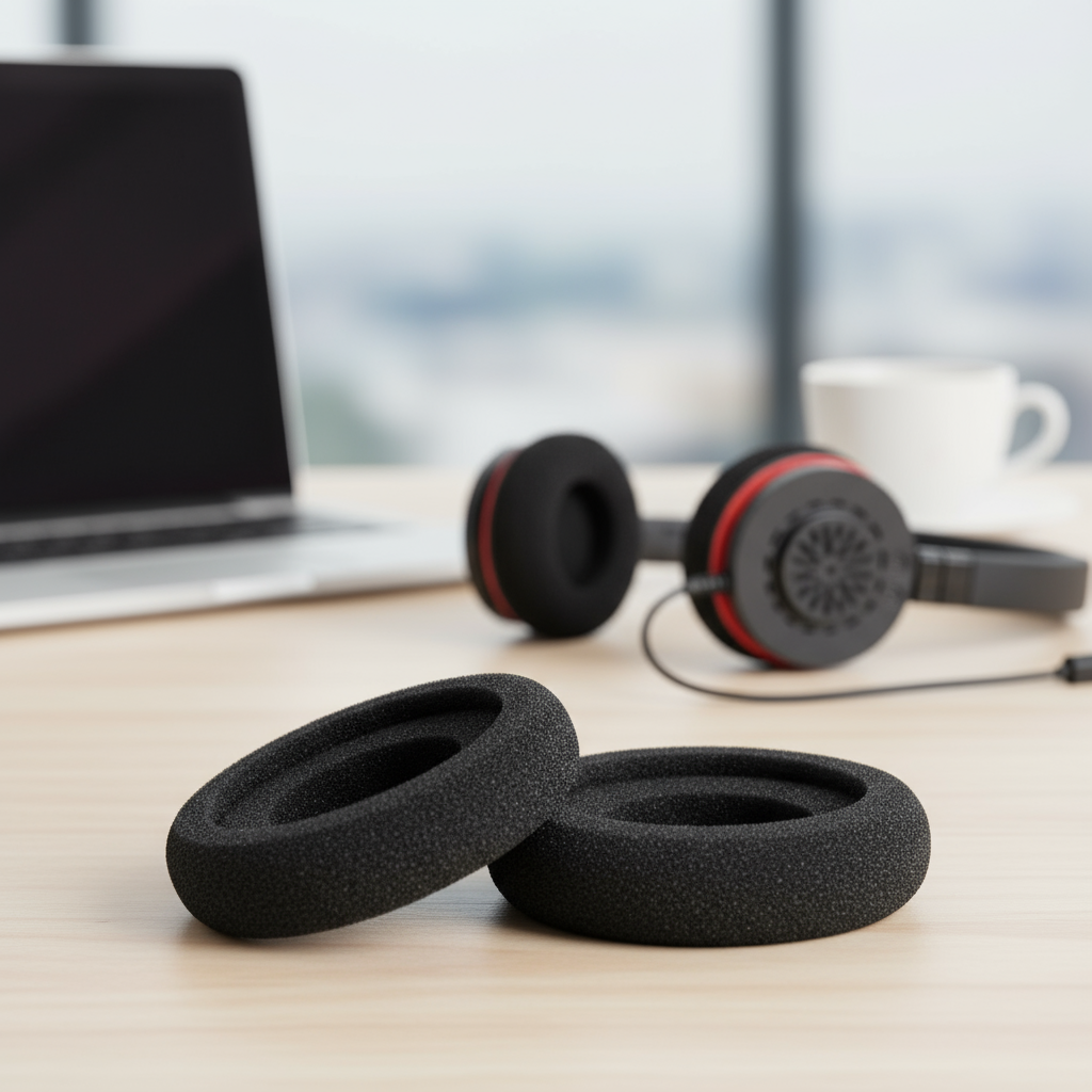 แผ่นรองหูฟังโฟมแบบนุ่มสําหรับเปลี่ยนใช้กับ Jabra Evolve 20 20se 30 30II 40 65 65