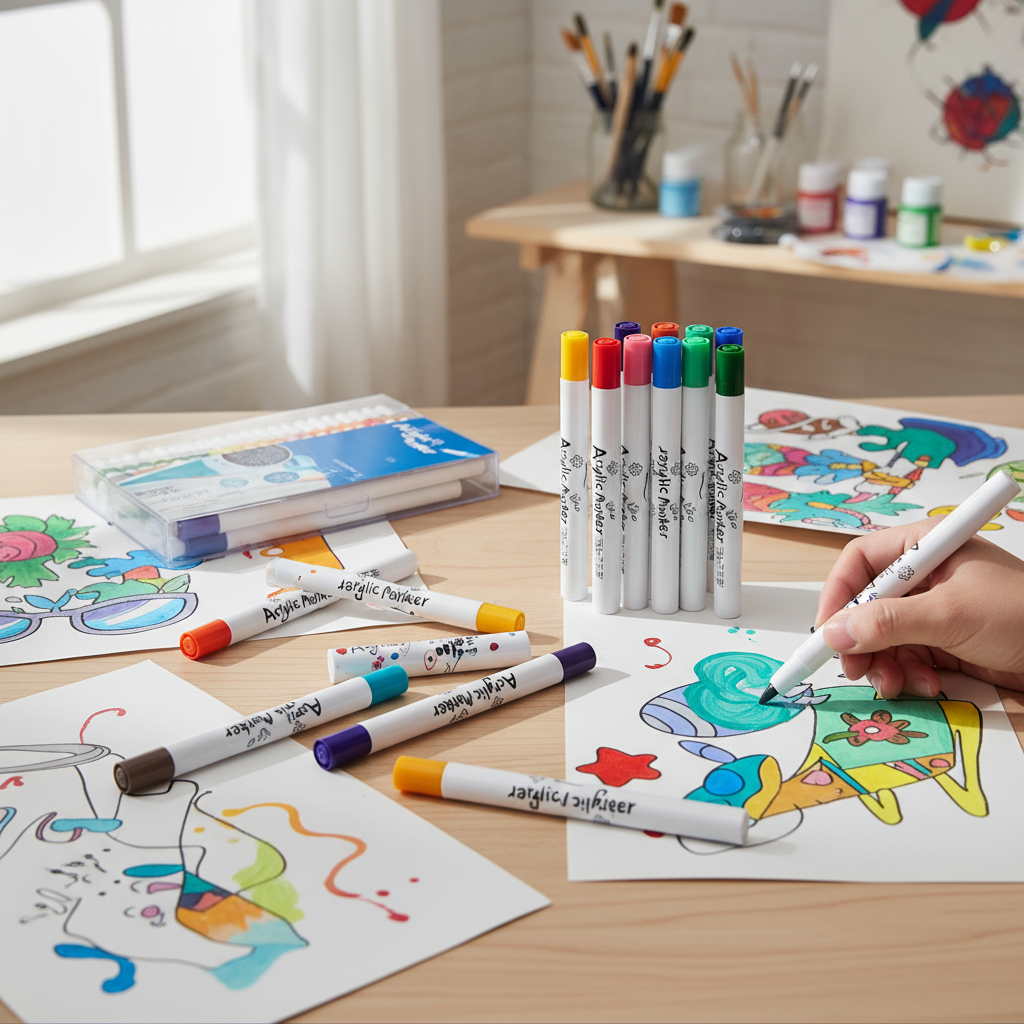 ชุดปากกาอะคริลิค (12/24/36/48/60/80 สี) สําหรับวาดภาพ W46