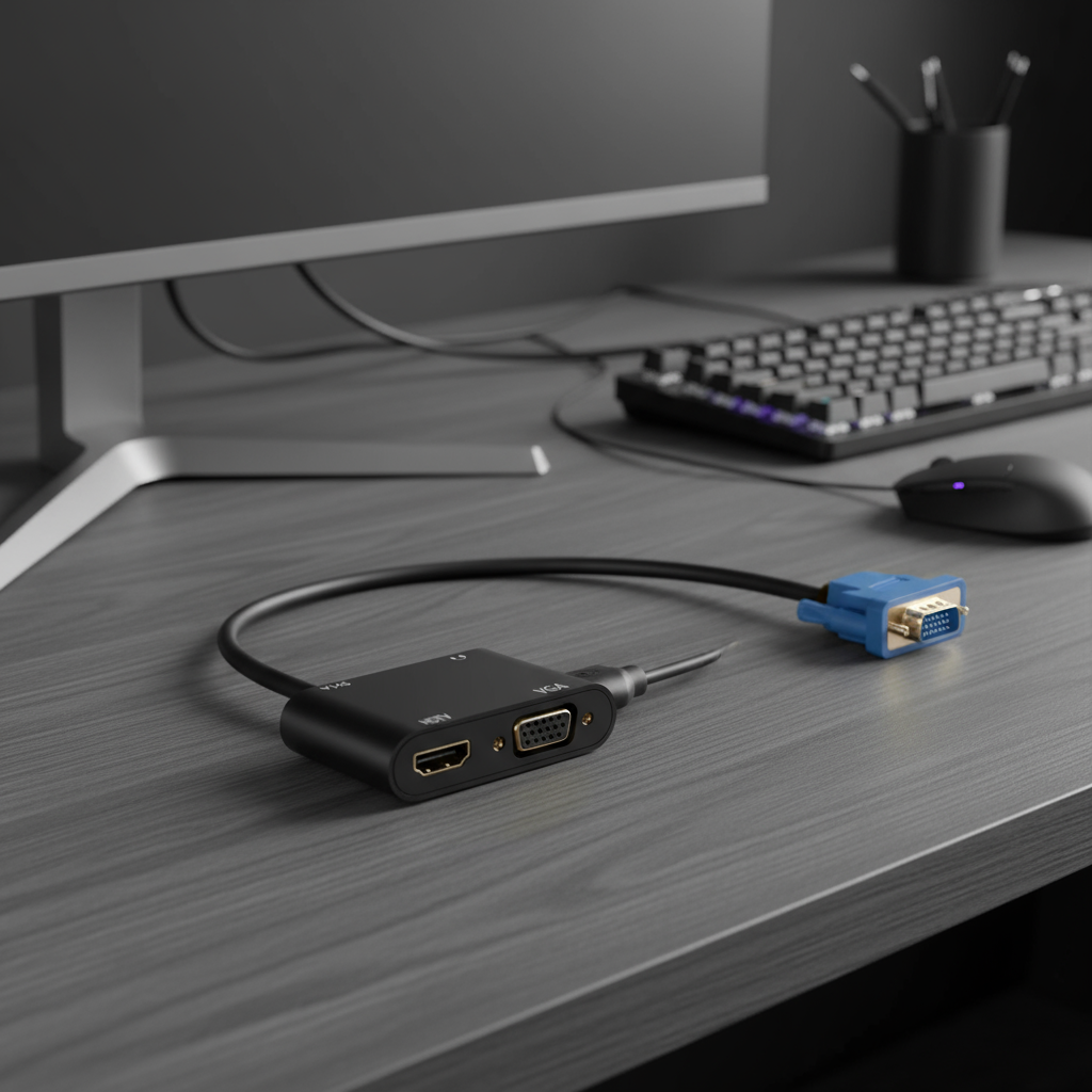 อะแดปเตอร์แปลงสัญญาณ VGA เป็น HDMI แบบสองจอภาพ พร้อมเสียง สําหรับ PS3 PS4 โปรเจคเตอร์ แล็ปท็อป มอนิเ