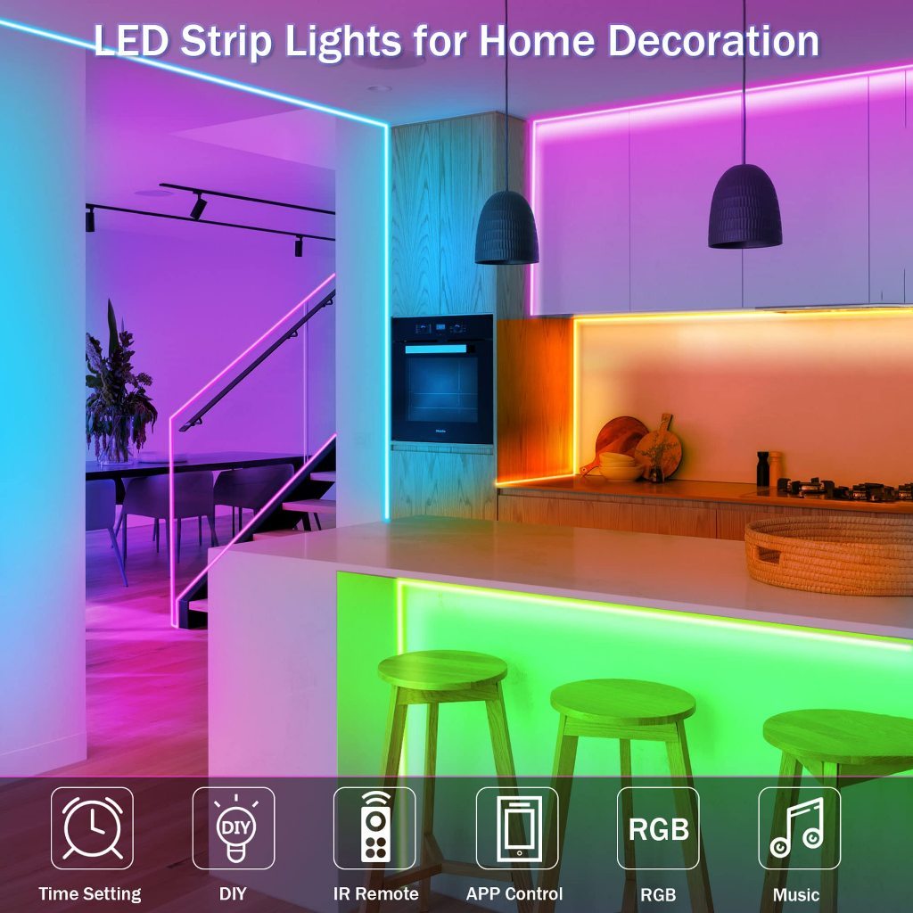 ไฟเส้น LED RGB USB สําหรับตกแต่งห้องหรือห้องนอน