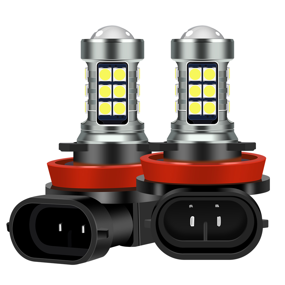 2 ชิ้น H8 H11 9005 9006 H4 H7 หลอดไฟ LED หมอก 6000k สีขาว 12v