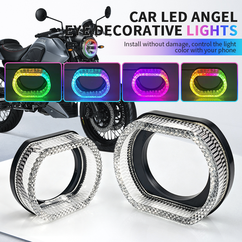 ไฟวงแหวนตกแต่งไฟหน้าสําหรับรถยนต์และมอเตอร์ไซค์ ไฟวิ่งกลางวัน RGB หลากสี