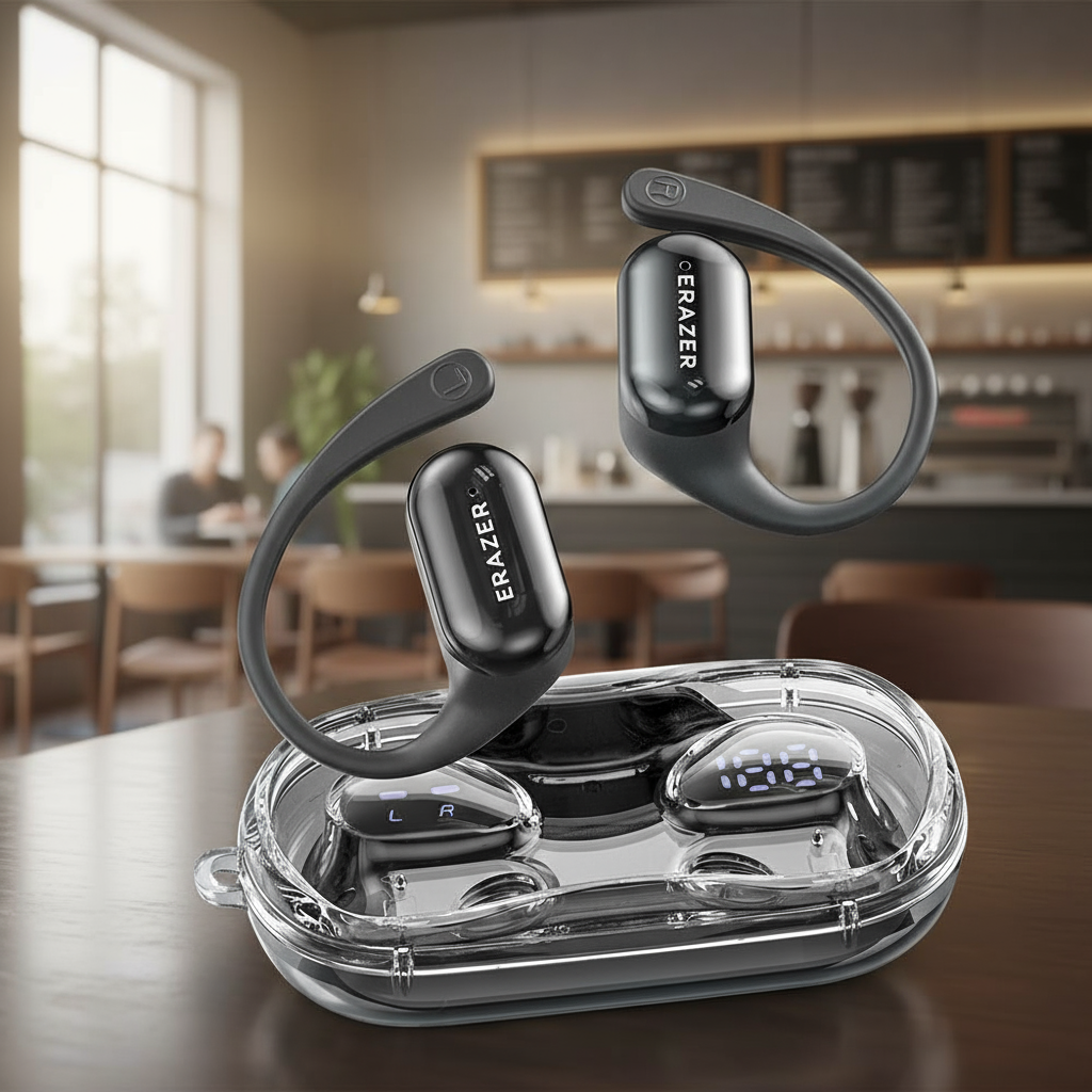 หูฟังแปลภาษา Erazer XF56 AI Translate Earbuds Bluetooth 6.0 135 ภาษา หูฟังแบบเปิดหูสําหรับกีฬา หน้าจ