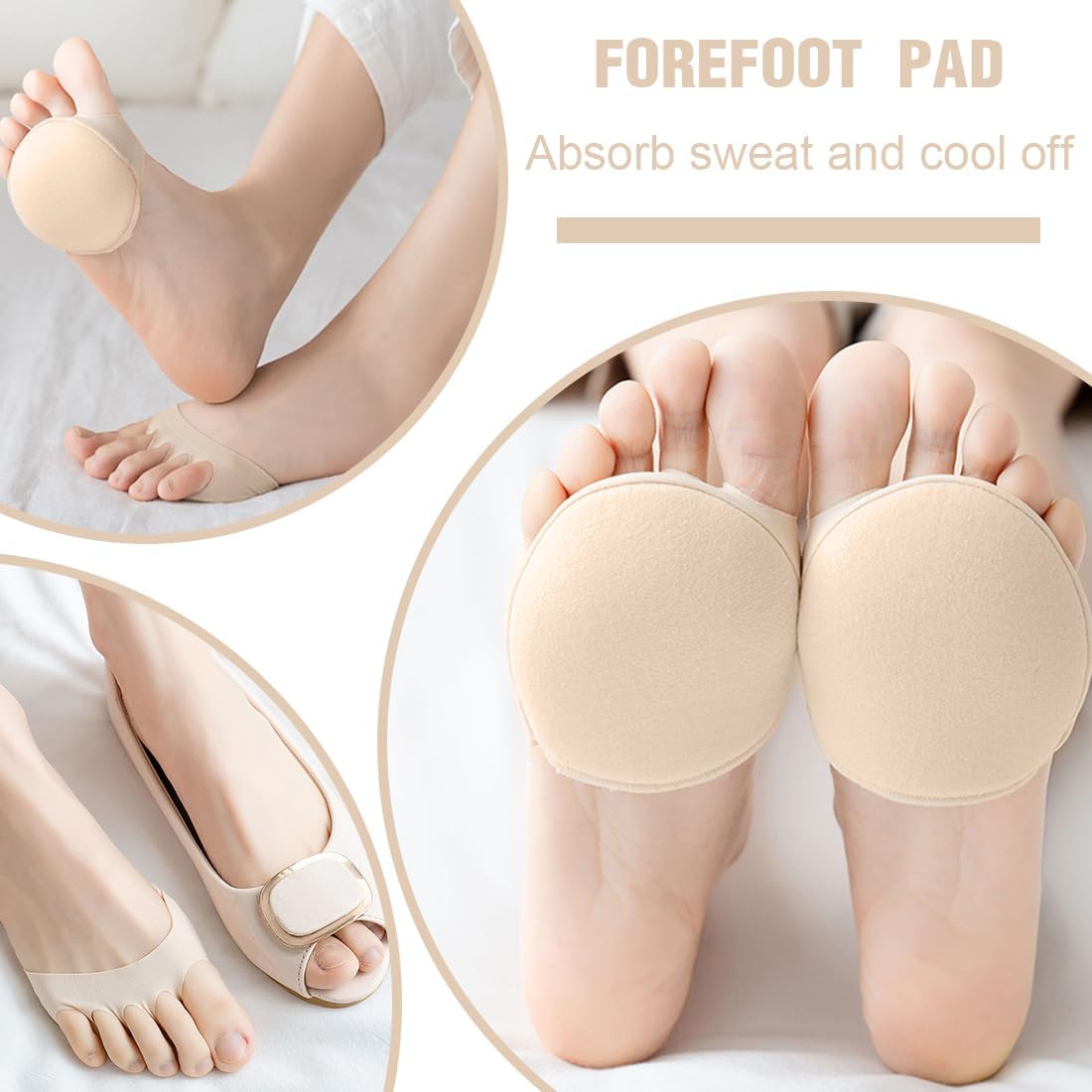 แผ่นป้องกันฝ่าเท้าบรรเทาอาการปวดเท้า แผ่นรองฝ่าเท้า แผ่นรองฝ่าเท้าด้านหน้า แผ่นรองรองเท้าสําหรับรองเท้า - รูปที่ 2