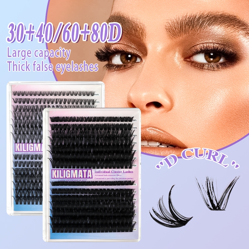 หนาสีดํา 40D/50D Volume Cluster Lashes 40/50D สําหรับ DIY Grafting