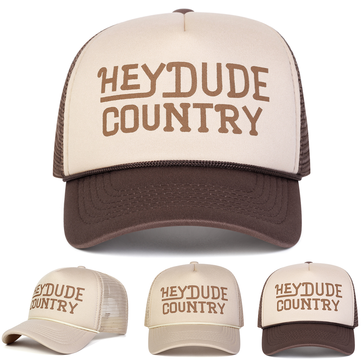 Unisex Hey Dude Country ปักตาข่ายปรับได้เบสบอลหมวกฤดูร้อน Sun หมวกท่องเที่ยวกลางแจ้งสําหรับผู้ชายผู้