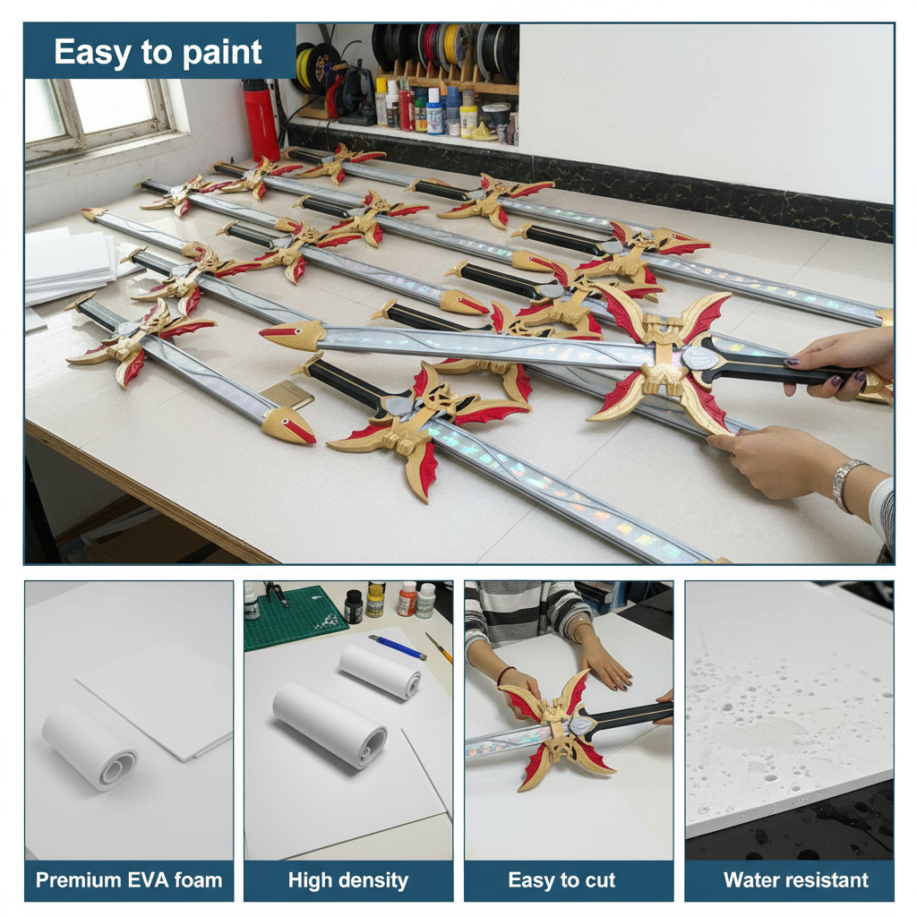 แผ่นโฟม EVA ความหนาแน่นสูง ม้วนขนาด 15x39 สําหรับ DIY คอสเพลย์ ความหนาแน่น 86กก./ลบ.ม. ยืดหยุ่นและทา