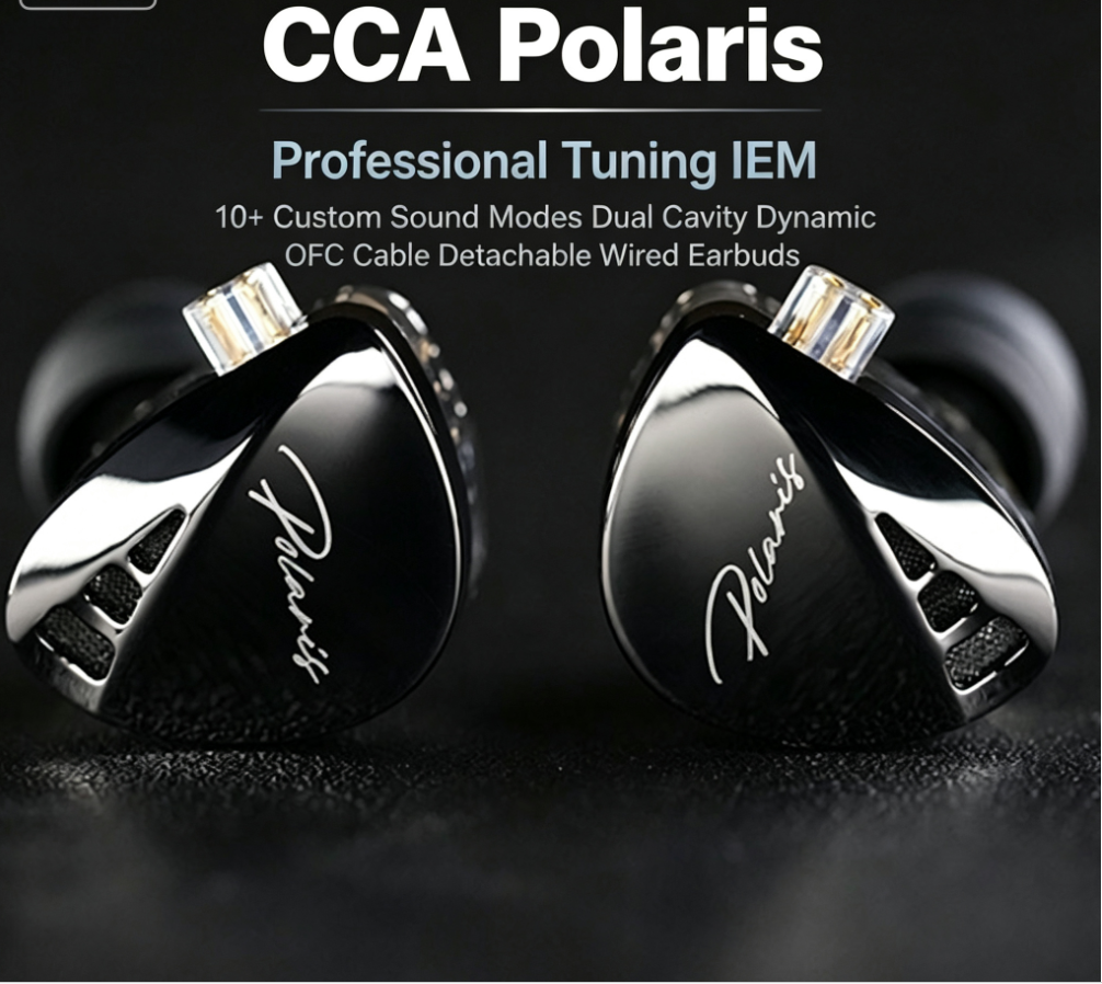 หูฟัง CCA Polaris Professional หูฟังปรับ IEM OFC สายที่ถอดออกได้ 10 โหมดเสียงที่กําหนดเอง Dual Cavit