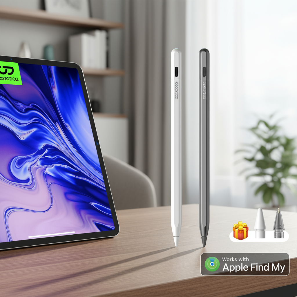 Goojodoq GD14 ปากกาไอแพด 2025 - รองรับ Find My & ปุ่มปรับแต่งสําหรับ Mini 5/6, Air 4-6, Pro 11/12.9 