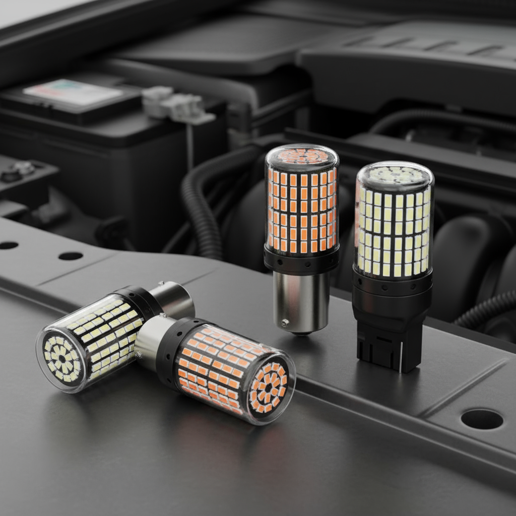 หลอดไฟ LED รถยนต์ P21W PY21W Ba15s 1156 Bau15s T20 WY21W W21W 7443 กําลังสูงสําหรับไฟเบรก Canbus