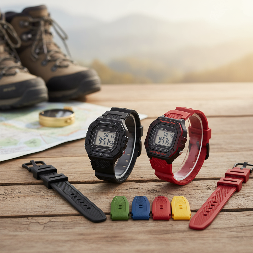 สายนาฬิกายางขนาด 18 มม. ที่ใช้งานร่วมกับ Casio W-218H, F-108, AE1200, AE1300, AE-1500
