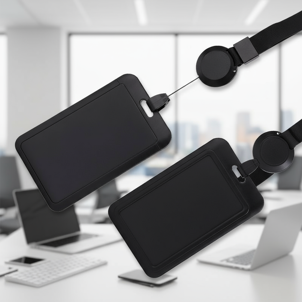 สายคล้องคอแบบยืดหดได้สําหรับใส่บัตรประชาชนวัสดุ ABS