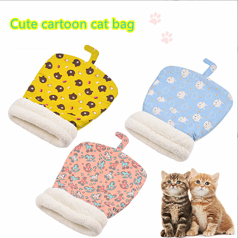 Warm Cat Sleeping Bag Nest Soft Plush ฤดูหนาว Cat Cave เตียงการ์ตูน Enclosed ถุงนอนสัตว์เลี้ยงสําหรับลูกแมวแมวขนาดเล็ก