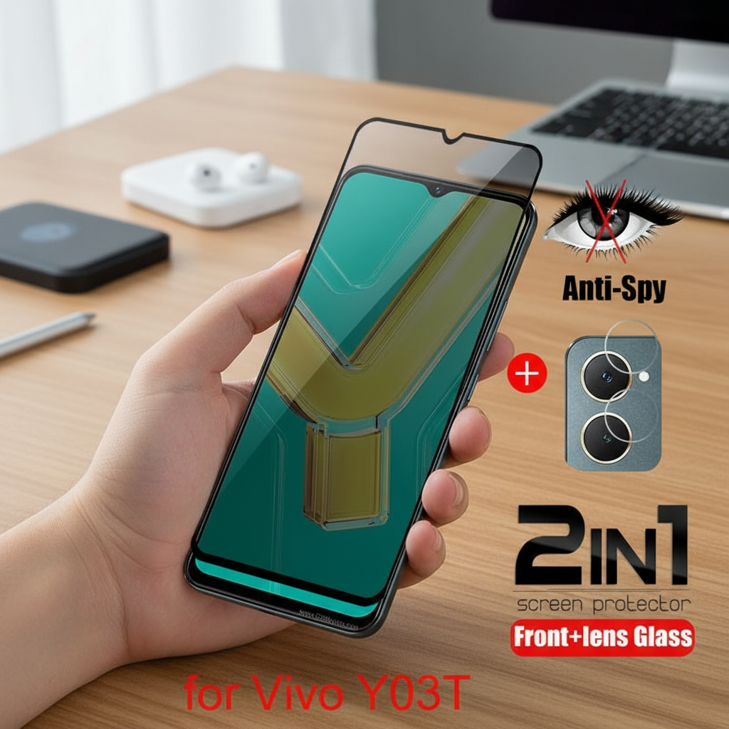 ฟิล์มกระจกนิรภัยและเลนส์กล้องสําหรับ Vivo Y03T Y03 4G