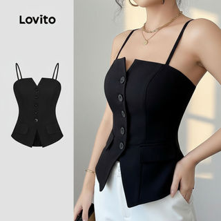 Lovito Casual Summer Spring Buttoned Tank Top for Women L131LD1270\5