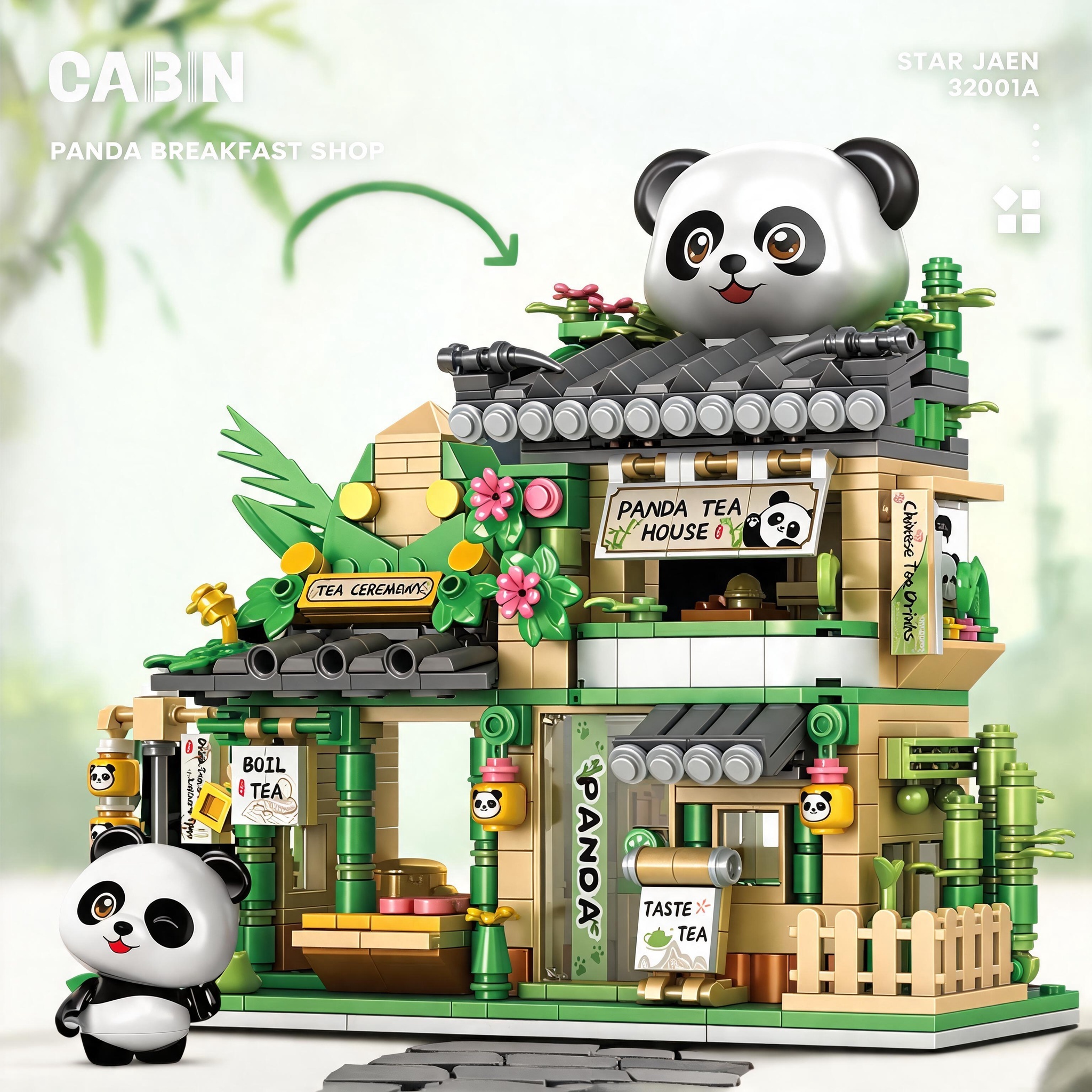 ร้านบล็อกตัวต่อ Panda Breakfast Shop 753 ชิ้น ของขวัญสุดเพอร์เฟกต์สําหรับเด็ก