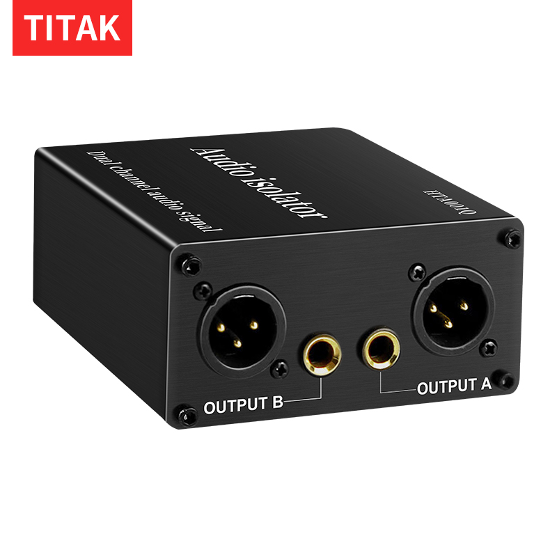 กล่อง Isolator Audio Dual-Channel XLR 6.5 มม.อินเทอร์เฟซ PAD GND Filter สําหรับมิกเซอร์