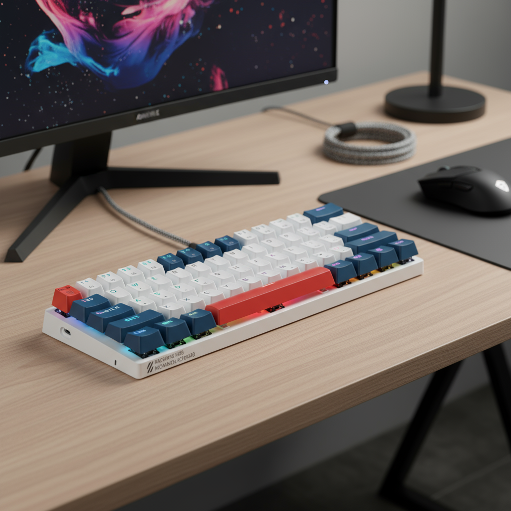 Machenike K500 B61 คีย์บอร์ดเกมมิ่งแบบแมคคานิคอล ขนาด 60% รองรับ Hot-swappable ไฟ RGB มีสาย